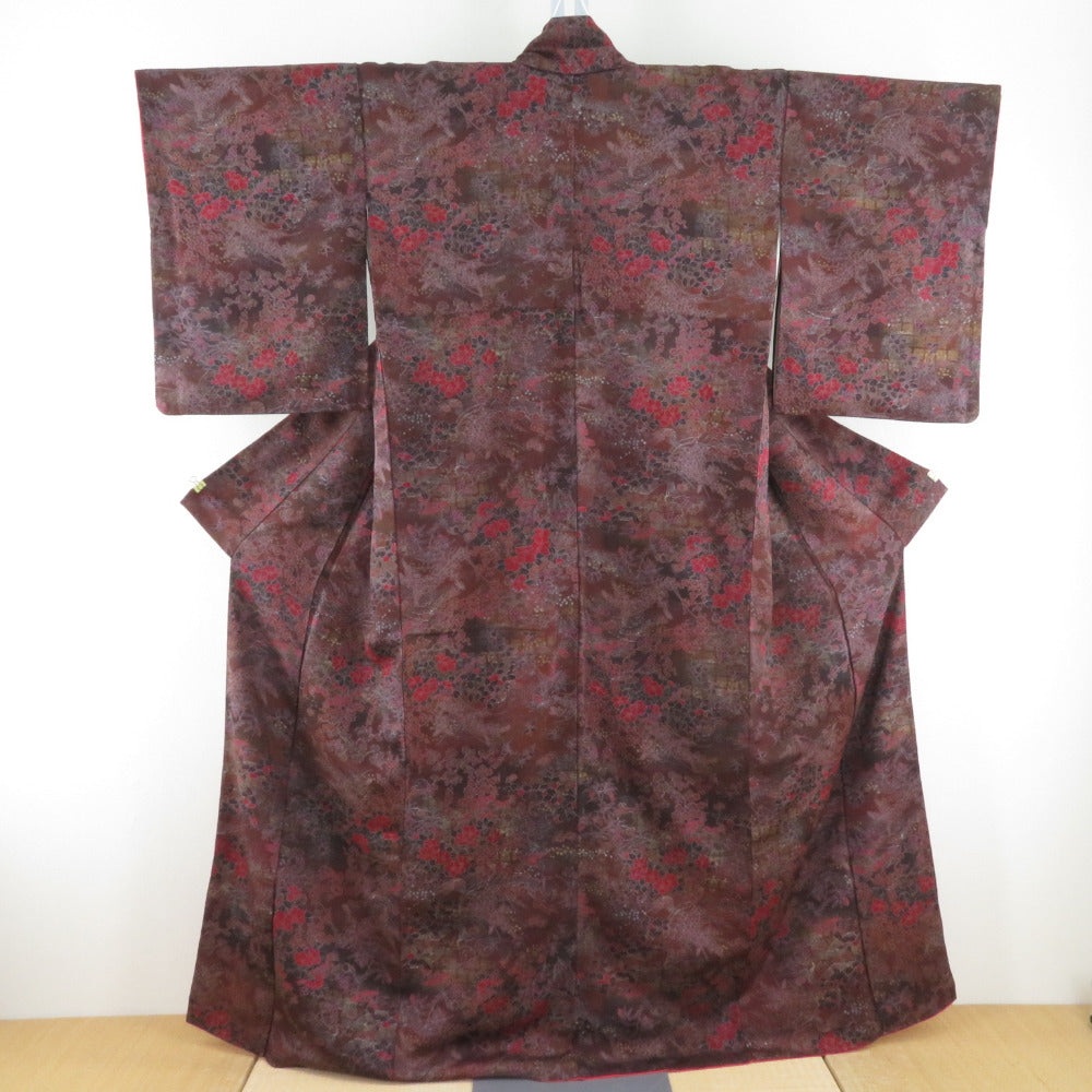 愛*ん様 新品　美品　袷　正絹　紅型　小紋　フルセット4点　身丈160 裄丈68 訪問着 身丈165cm 裄丈66cm M 袷 落款あり 雲文 疋田 銀糸 灰