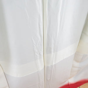 小紋 縮緬 箔 花鳥文様 袷 広衿 赤茶色 正絹 仕立て上がり カジュアル着物 身丈160cm