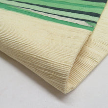 画像をギャラリービューアに読み込む, 名古屋帯 紬地 ろうけつ染め 抽象文様 黄色 正絹 お太鼓柄 九寸帯 カジュアル 仕立て上がり 長さ353cm