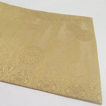 画像をギャラリービューアに読み込む, 袋帯 紹巴織 君子菊文様 正絹 六通柄 黄土色 セミフォーマル 仕立て上がり 着物帯 長さ432cm