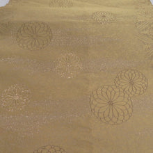 画像をギャラリービューアに読み込む, 袋帯 紹巴織 君子菊文様 正絹 六通柄 黄土色 セミフォーマル 仕立て上がり 着物帯 長さ432cm