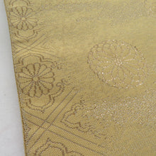 画像をギャラリービューアに読み込む, 袋帯 紹巴織 君子菊文様 正絹 六通柄 黄土色 セミフォーマル 仕立て上がり 着物帯 長さ432cm