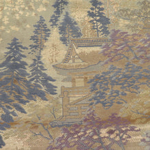 画像をギャラリービューアに読み込む, 袋帯 佐賀錦 京名所文様 金色 金糸 六通柄 正絹 礼装 フォーマル 着物帯 長さ424cm