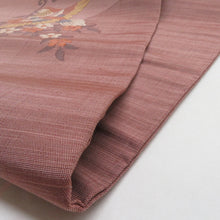 画像をギャラリービューアに読み込む, 名古屋帯 紬 花食い鳥文様 薄紫色 正絹 お太鼓柄 九寸帯 カジュアル 仕立て上がり 長さ361cm