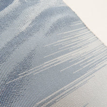 画像をギャラリービューアに読み込む, 名古屋帯 本綴れ 山風景文様 灰色 正絹 お太鼓柄 八寸帯 カジュアル 仕立て上がり 長さ373cm