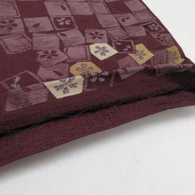 画像をギャラリービューアに読み込む, 京袋帯 色紙に桜文様 ポリエステル 洗える 六通柄 紫色 カジュアル 仕立て上がり 長さ380cm