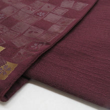 画像をギャラリービューアに読み込む, 京袋帯 色紙に桜文様 ポリエステル 洗える 六通柄 紫色 カジュアル 仕立て上がり 長さ380cm