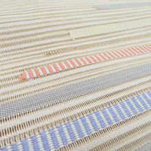 画像をギャラリービューアに読み込む, 名古屋帯 夏用 絽 ヱ霞文様 正絹 八寸帯 お太鼓柄 ベージュ色 松葉仕立て 着物帯 長さ363cm