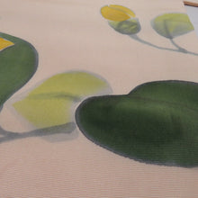 画像をギャラリービューアに読み込む, 名古屋帯 正絹 塩瀬 椿文様 お太鼓柄 九寸帯 ベージュ カジュアル 仕立て上がり 着物帯 長さ375cm