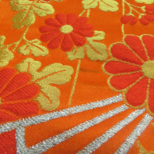画像をギャラリービューアに読み込む, 子供着物 女の子用 二尺袖着物 着物・襦袢・帯セット オレンジ グリーン 蝶々文様 正絹 ジュニア 伊達衿付 13才向き 発表会 身丈145cm