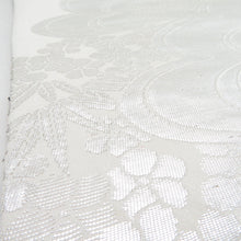 画像をギャラリービューアに読み込む, 袋帯 振袖用 守太郎これくしょん 松竹梅文様 黒色 銀糸 六通柄 正絹 仕立て上がり 着物帯 長さ432cm