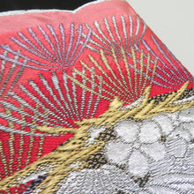 画像をギャラリービューアに読み込む, 袋帯 振袖用 守太郎これくしょん 松竹梅文様 黒色 銀糸 六通柄 正絹 仕立て上がり 着物帯 長さ432cm