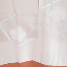 画像をギャラリービューアに読み込む, 道行 汕頭刺繍 雪輪に花文様 橙茶色 正絹 着物コート 和装用 ちりよけ 身丈81cm