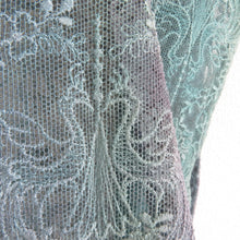 画像をギャラリービューアに読み込む, 道行 レース織り 夏用 ぼかし 花ブーケ柄 緑青紫 正絹 着物コート 単衣 和装用 ちりよけ 身丈91cm