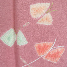 画像をギャラリービューアに読み込む, 道行 絞り 蝶々文様 箔 桃色 正絹 着物コート 和装用 ちりよけ 身丈81cm