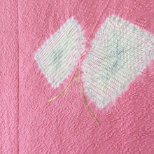 画像をギャラリービューアに読み込む, 道行 絞り 蝶々文様 箔 桃色 正絹 着物コート 和装用 ちりよけ 身丈81cm