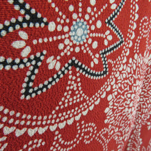 画像をギャラリービューアに読み込む, 羽織 正絹 菊に紅葉 赤色 紋なし 着物コート 和装 ちりよけ 身丈79cm