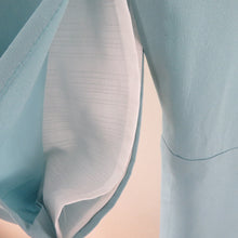 画像をギャラリービューアに読み込む, 付下げ 胡蝶蘭柄 青色 単衣 広衿 ポリエステル 洗える着物 紋なし 仕立て上がり 身丈166cm