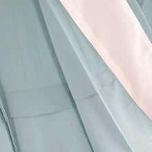 画像をギャラリービューアに読み込む, 付下げ 胡蝶蘭柄 青色 単衣 広衿 ポリエステル 洗える着物 紋なし 仕立て上がり 身丈166cm