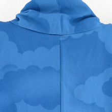 画像をギャラリービューアに読み込む, 付下げ 藤柄 青色 袷 広衿 ポリエステル 洗える着物 紋なし 仕立て上がり 身丈163cm