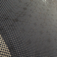 画像をギャラリービューアに読み込む, 小紋 ドットに市松 松柄 黒色 薄茶色 袷 広衿 ポリエステル 洗える着物 仕立て上がり カジュアル 身丈160cm