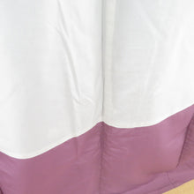 Load image into Gallery viewer, 小紋 縞に花柄 紫色 袷 バチ衿 ポリエステル 洗える着物 仕立て上がり カジュアル 身丈162cm