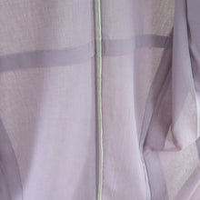 画像をギャラリービューアに読み込む, 夏着物 色無地 単衣 バチ衿 ポリエステル 洗える着物 夏用 紫色 紋なし 仕立て上がり 身丈159cm