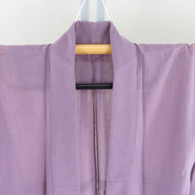 画像をギャラリービューアに読み込む, 夏着物 色無地 単衣 バチ衿 ポリエステル 洗える着物 夏用 紫色 紋なし 仕立て上がり 身丈159cm