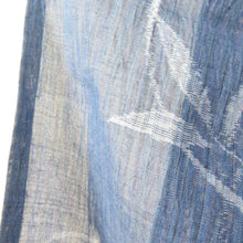 画像をギャラリービューアに読み込む, 夏着物 本麻 小千谷ちぢみ 単衣 青色 丸に笹文様 カジュアル 夏物 盛夏 浴衣 仕立て上がり 身丈153cm