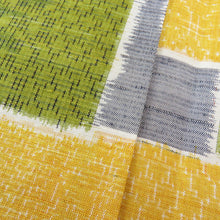 画像をギャラリービューアに読み込む, 紬 着物 幾何学文様 袷 バチ衿 多色 正絹 カジュアル着物 仕立て上がり 身丈155cm