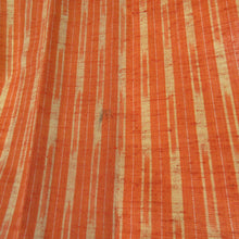 画像をギャラリービューアに読み込む, 紬 着物 単衣 縦縞 広衿 橙色 正絹 カジュアル着物 仕立て上がり 身丈161cm