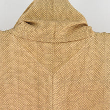 画像をギャラリービューアに読み込む, 紬 着物 麻の葉文様 袷 広衿 黄土色 正絹 カジュアル着物 仕立て上がり 身丈161cm