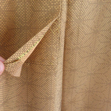 画像をギャラリービューアに読み込む, 紬 着物 麻の葉文様 袷 広衿 黄土色 正絹 カジュアル着物 仕立て上がり 身丈161cm