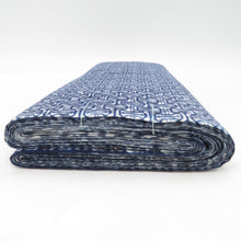 画像をギャラリービューアに読み込む, 反物 男性用 浴衣反物 紺色 綿100％ コーマ地 生地 着尺 未仕立て 夏用 男物 糸留め有 和裁練習用 東京本染め 長さ1180cm