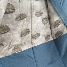 画像をギャラリービューアに読み込む, 男着物 紬 アンサンブル 袷 灰青色 正絹 男性用きもの メンズ 仕立て上がり 和服 男物 カジュアル 身丈147cm