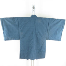 画像をギャラリービューアに読み込む, 男着物 紬 アンサンブル 袷 灰青色 正絹 男性用きもの メンズ 仕立て上がり 和服 男物 カジュアル 身丈147cm