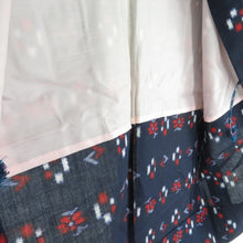 画像をギャラリービューアに読み込む, ウール着物 アンサンブル 羽織セット 花かすり柄 単衣 紫色 バチ衿 カジュアルきもの 仕立て上がり 身丈161cm