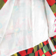 画像をギャラリービューアに読み込む, ウール着物 アンサンブル 羽織セット 市松柄 単衣 黒色 多色 バチ衿 カジュアルきもの 仕立て上がり 身丈155cm