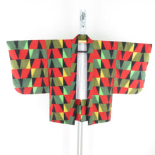 画像をギャラリービューアに読み込む, ウール着物 アンサンブル 羽織セット 市松柄 単衣 黒色 多色 バチ衿 カジュアルきもの 仕立て上がり 身丈155cm