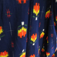 画像をギャラリービューアに読み込む, ウール着物 アンサンブル 羽織セット チューリップ柄 単衣 青紫色 バチ衿 カジュアルきもの 仕立て上がり ジュニア向き 身丈150cm