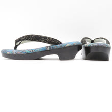 画像をギャラリービューアに読み込む, 草履 姉妹屋オリジナル ア・カセテ草履 リバティ生地 Juno Featherピーコック ウレタンソール 23.5cm Mサイズ 女性用 レディース 履物