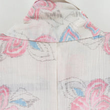 Load image into Gallery viewer, 夏着物 小紋 草花文様 薄茶色 単衣 広衿 織り柄 ポリエステル 洗える着物 夏用 仕立て上がり 身丈159cm