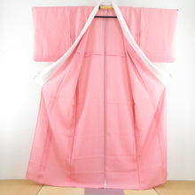 Load image into Gallery viewer, 夏着物 色無地 斜め格子絽地 広衿 正絹 桃色 紋なし 夏用 仕立て上がり 身丈160cm