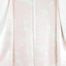 Load image into Gallery viewer, 小紋 葡萄唐草文様 袷 広衿 橙色 正絹 仕立て上がり カジュアル着物 身丈159cm