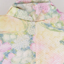 Load image into Gallery viewer, 小紋 紫陽花文様 暈し 袷 広衿 黄色 正絹 仕立て上がり カジュアル着物 身丈158cm
