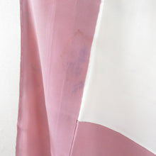 Load image into Gallery viewer, 小紋 冊子に平安風景文様 袷 広衿 茶橙色 正絹 仕立て上がり カジュアル着物 身丈157cm