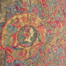 Load image into Gallery viewer, 小紋 インド更紗文様 袷 広衿 茶紫色 正絹 仕立て上がり カジュアル着物 身丈157cm