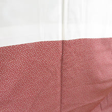 Load image into Gallery viewer, 小紋 型染 桜に菊文様 袷 広衿 緑茶色 正絹 仕立て上がり カジュアル着物 身丈170cm