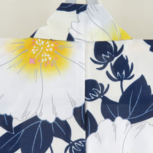 Load image into Gallery viewer, 浴衣 ポリエステル100％ ハイビスカス柄 夏用 白色 レディースゆかた 夏祭り 花火大会 身丈163cm