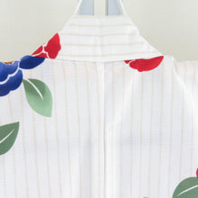 Load image into Gallery viewer, 浴衣 ポリエステル100％ 椿柄 夏用 白色 レディースゆかた 夏祭り 花火大会 身丈163cm